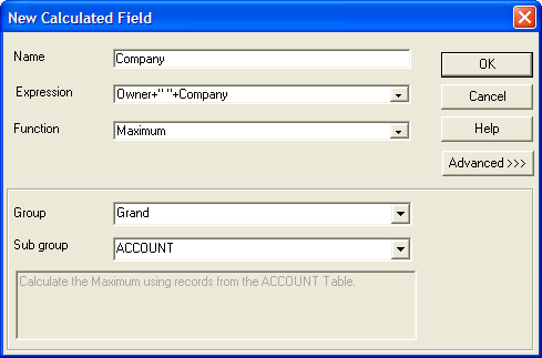 New Calculated Field